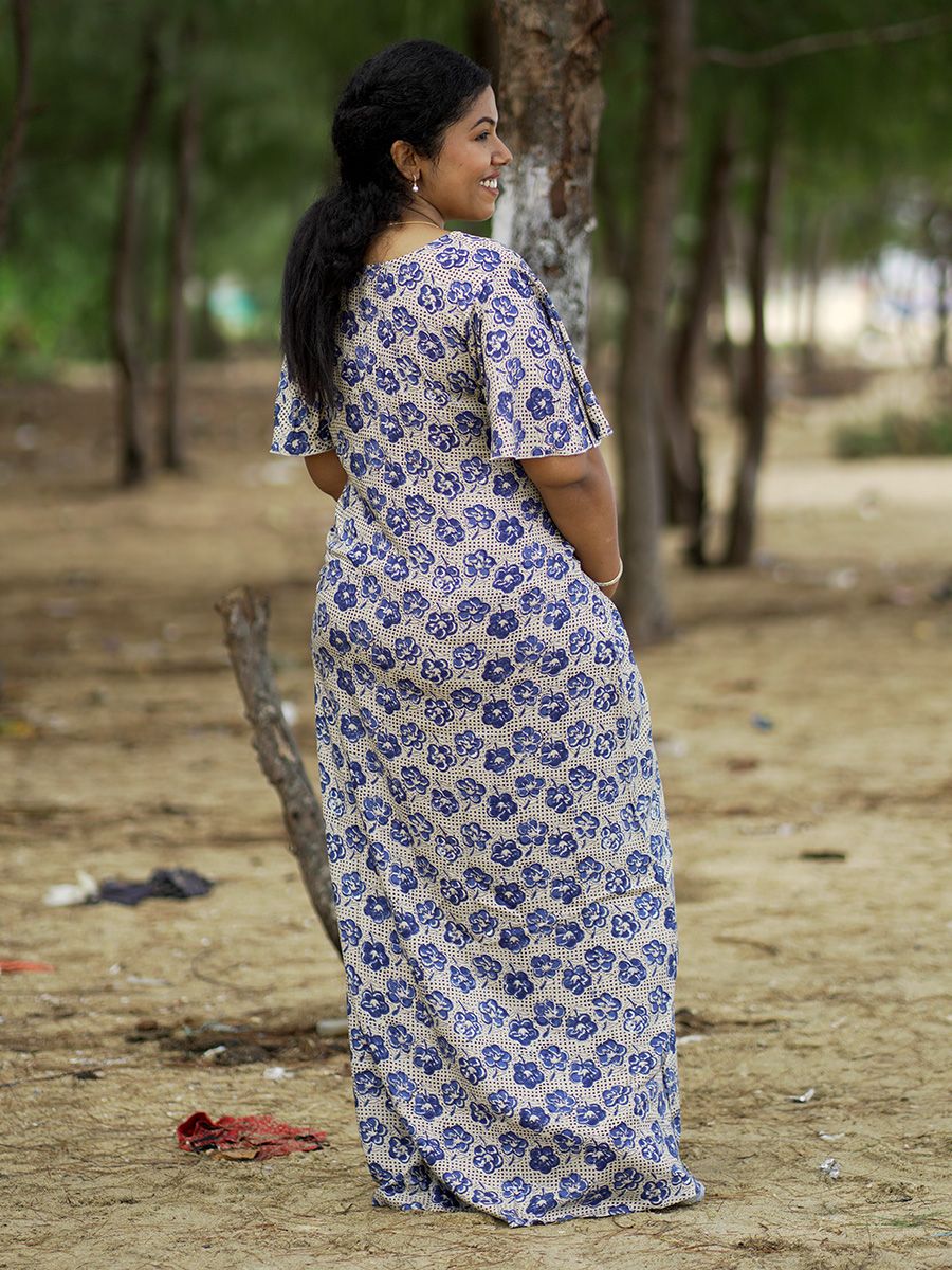 Maternity Full Night Gown- Tihu Cream