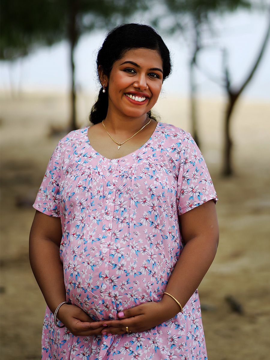 Maternity Short Night Gown Shawn- Pink