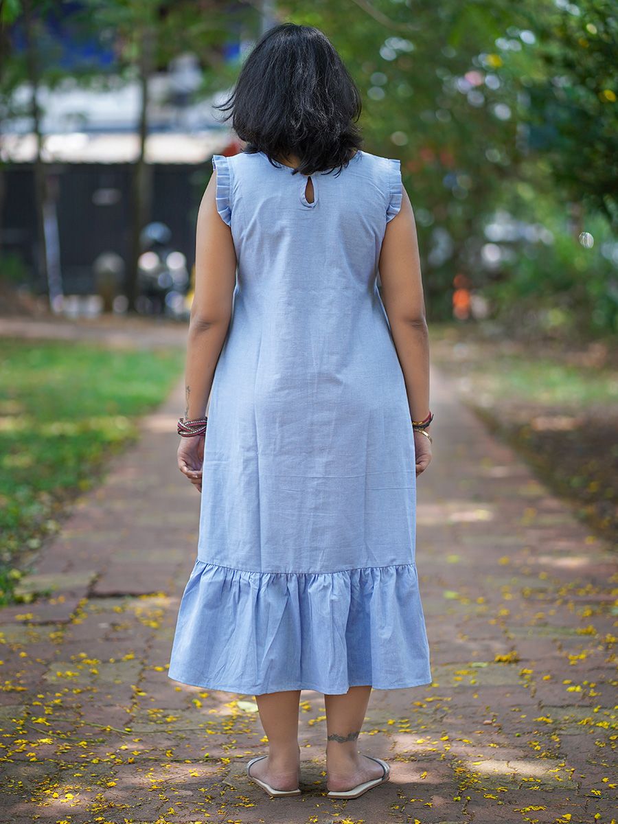 Maternity sleeveless Dress Emfi Blue