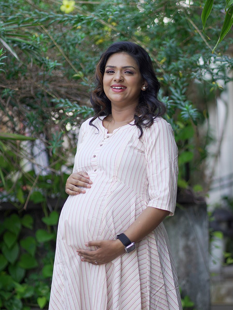 Maternity Organic Short Dress- Joel Pink