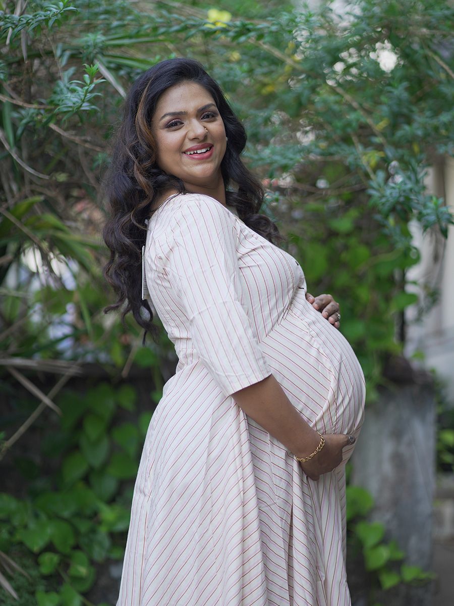 Maternity Organic Short Dress- Joel Pink