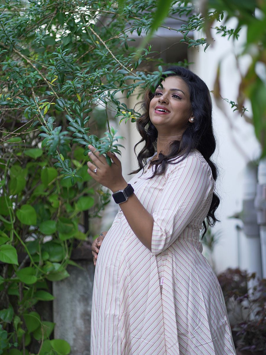 Maternity Organic Short Dress- Joel Pink