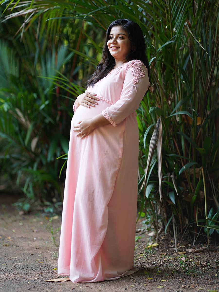 Maternity Party Gown- Peach