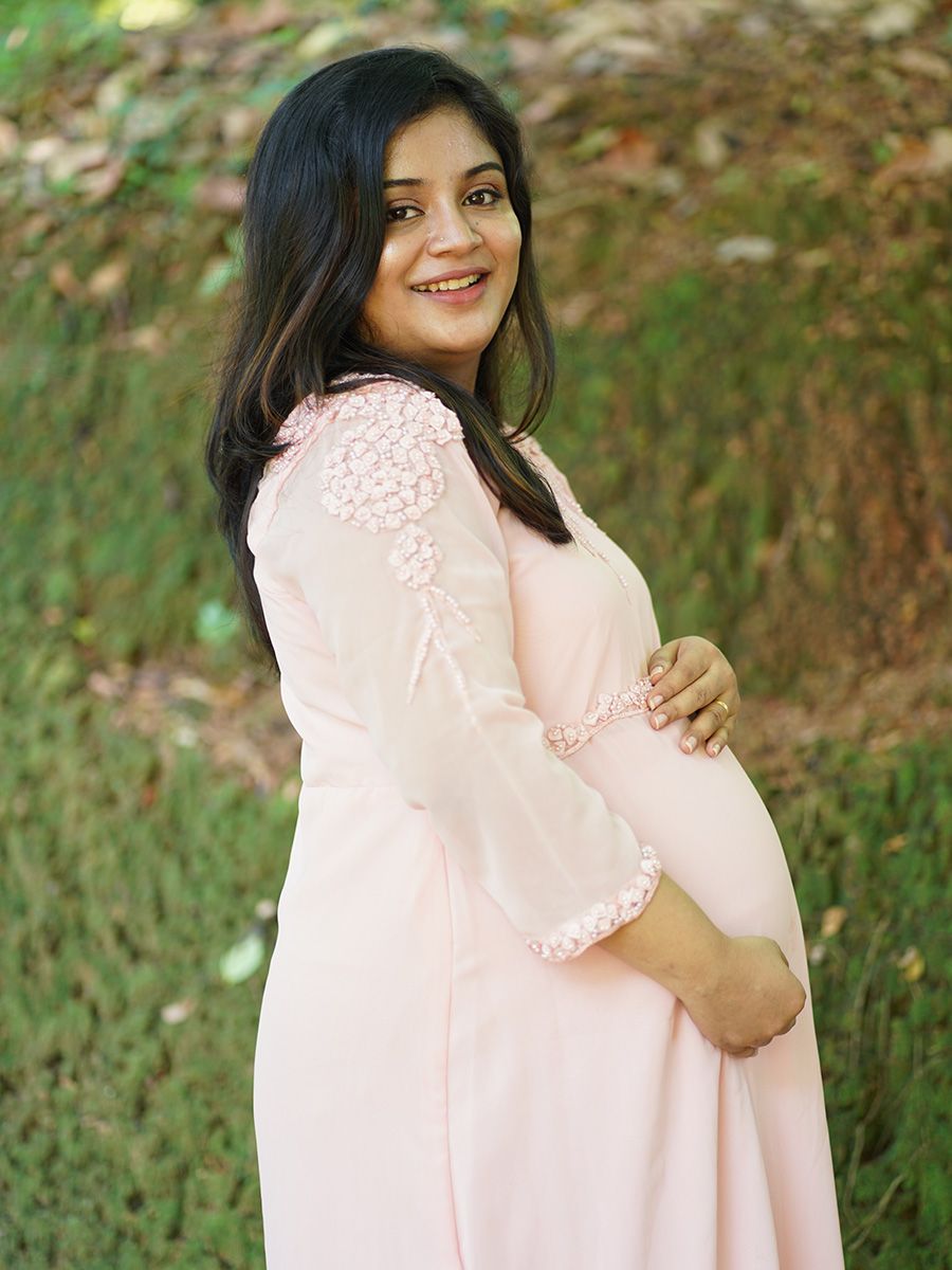 Maternity Party Gown- Peach