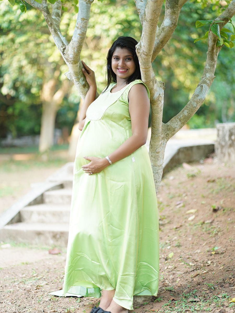 Maternity Photo Gown- parrot green