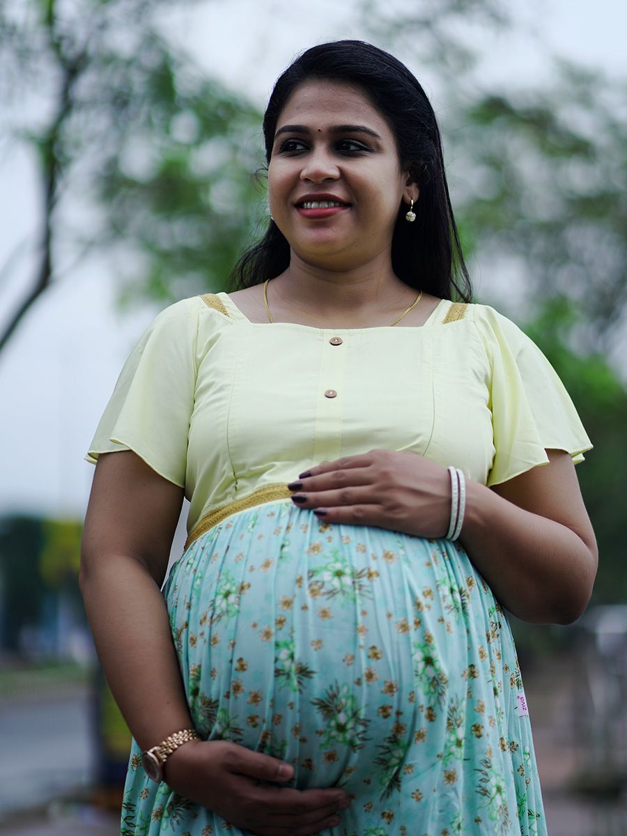 Maternity Short Dress - Avery Green