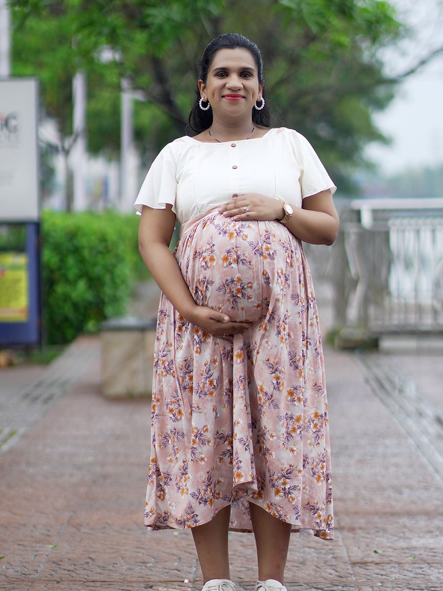 Maternity Short Dress - Avery Brown