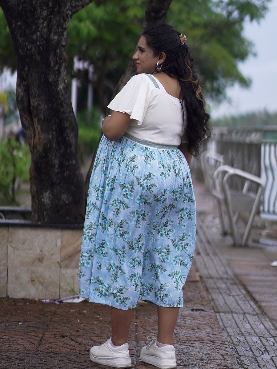 Maternity Short Dress - Avery Blue