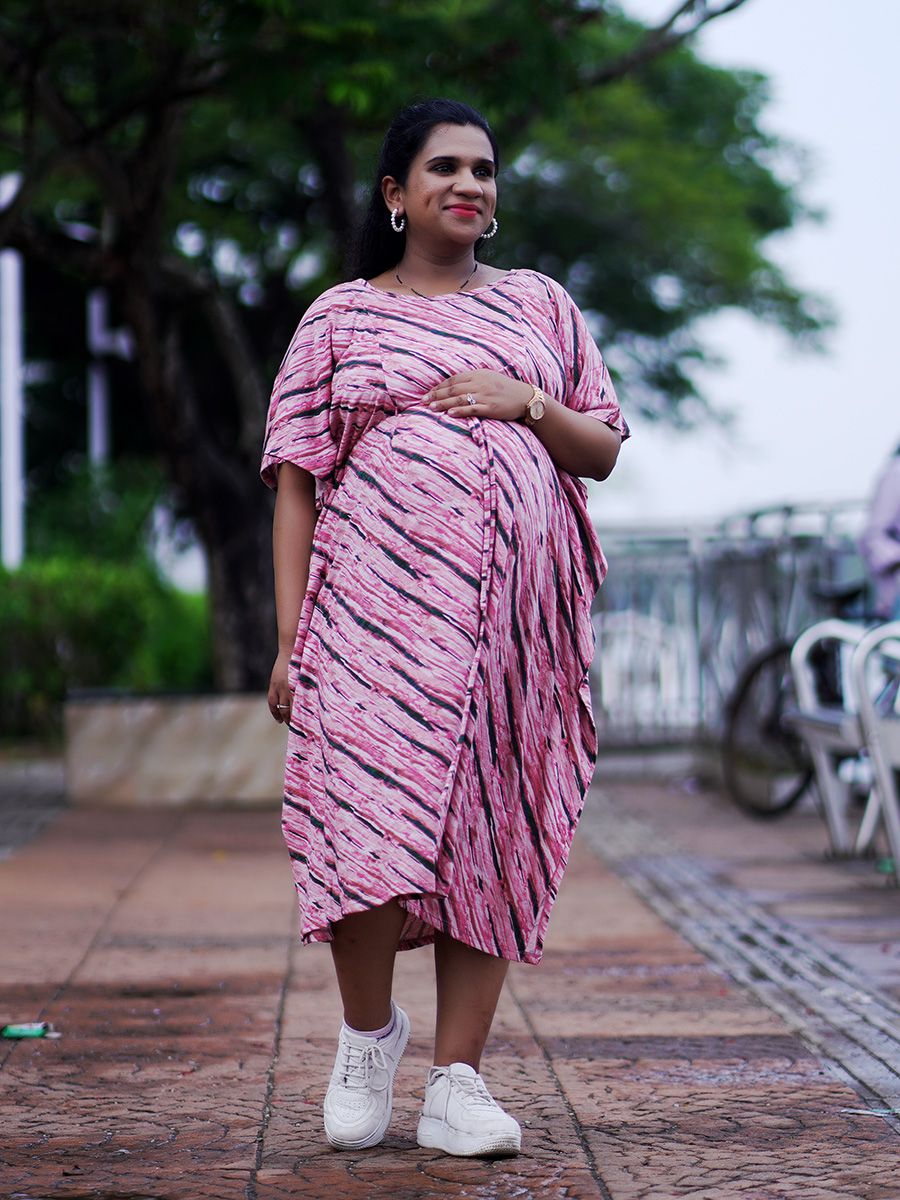 Maternity Short Knitted Kaftan Dress