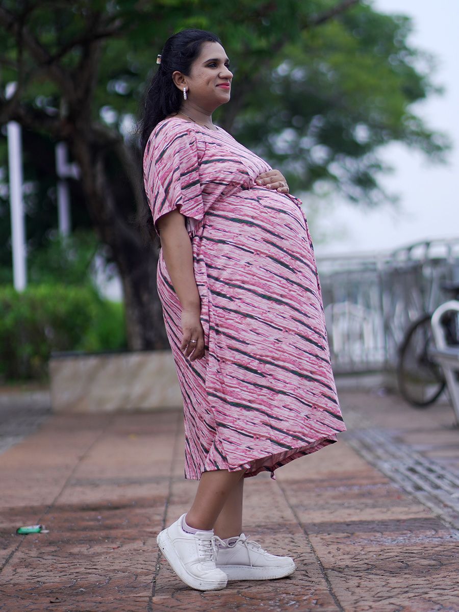 Maternity Short Knitted Kaftan Dress