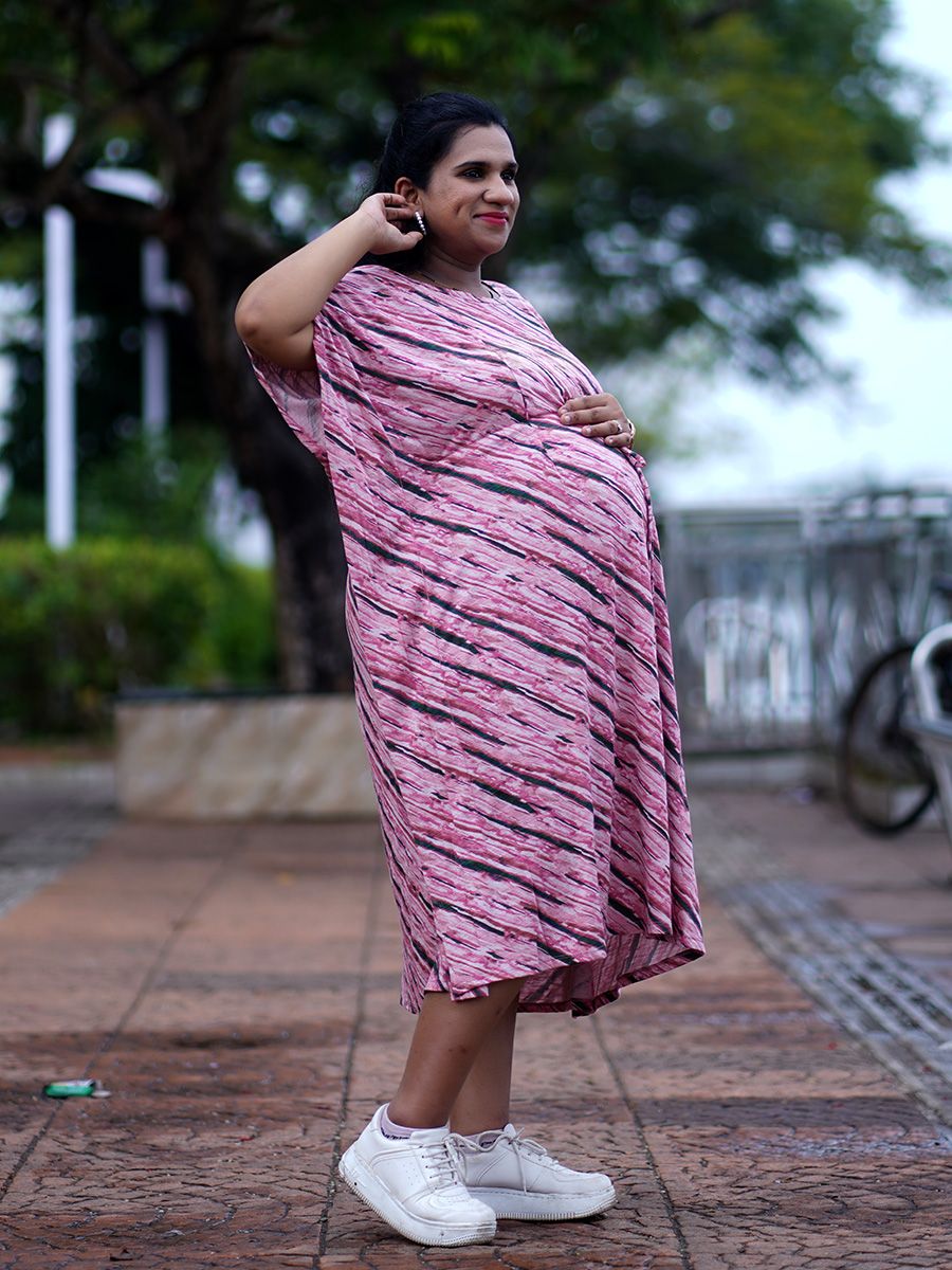 Maternity Short Knitted Kaftan Dress
