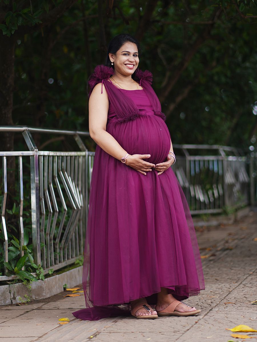 Maternity Baby Shower Gown Wine Net