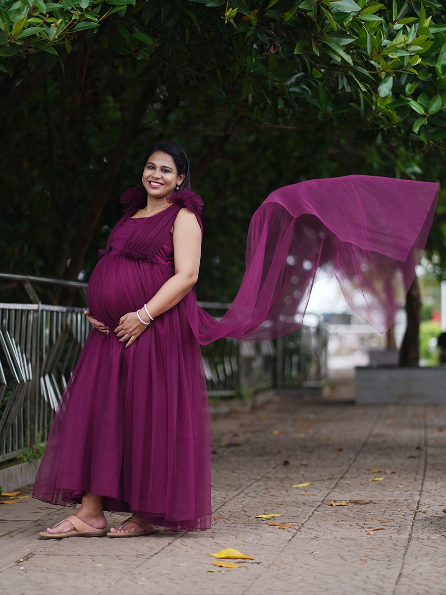 Maternity Baby Shower Gown Wine Net