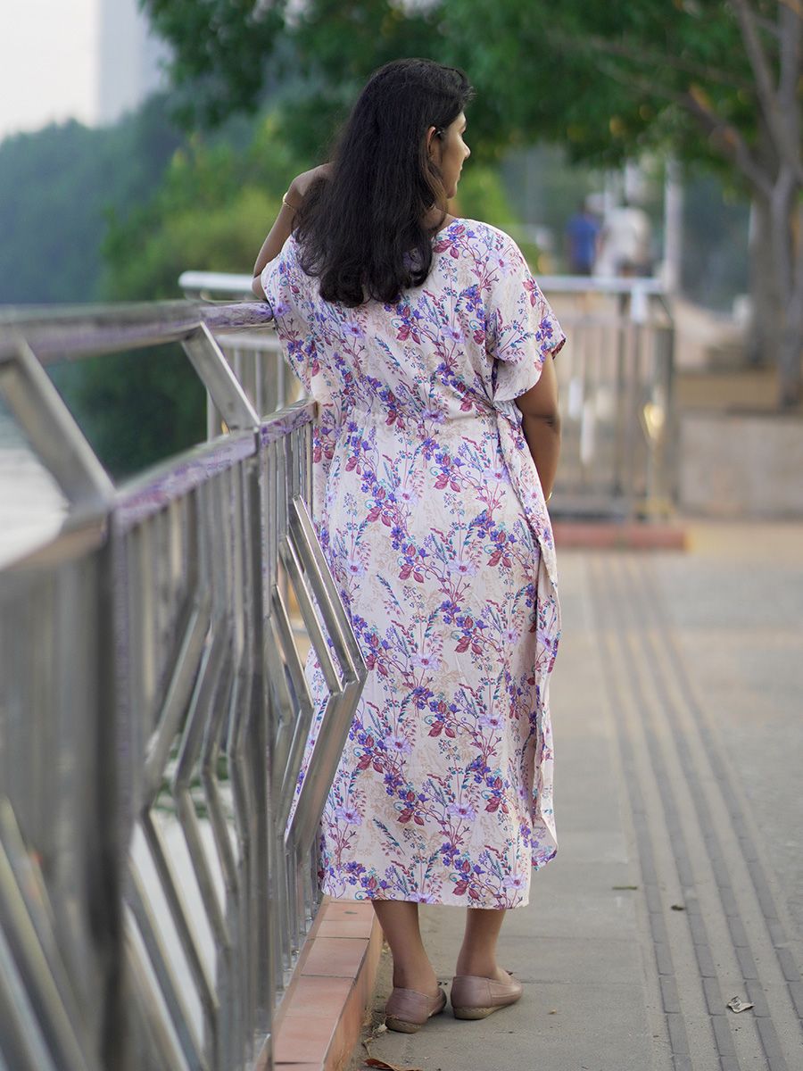 Maternity Short Night Gown Kaftan- Bex Cream