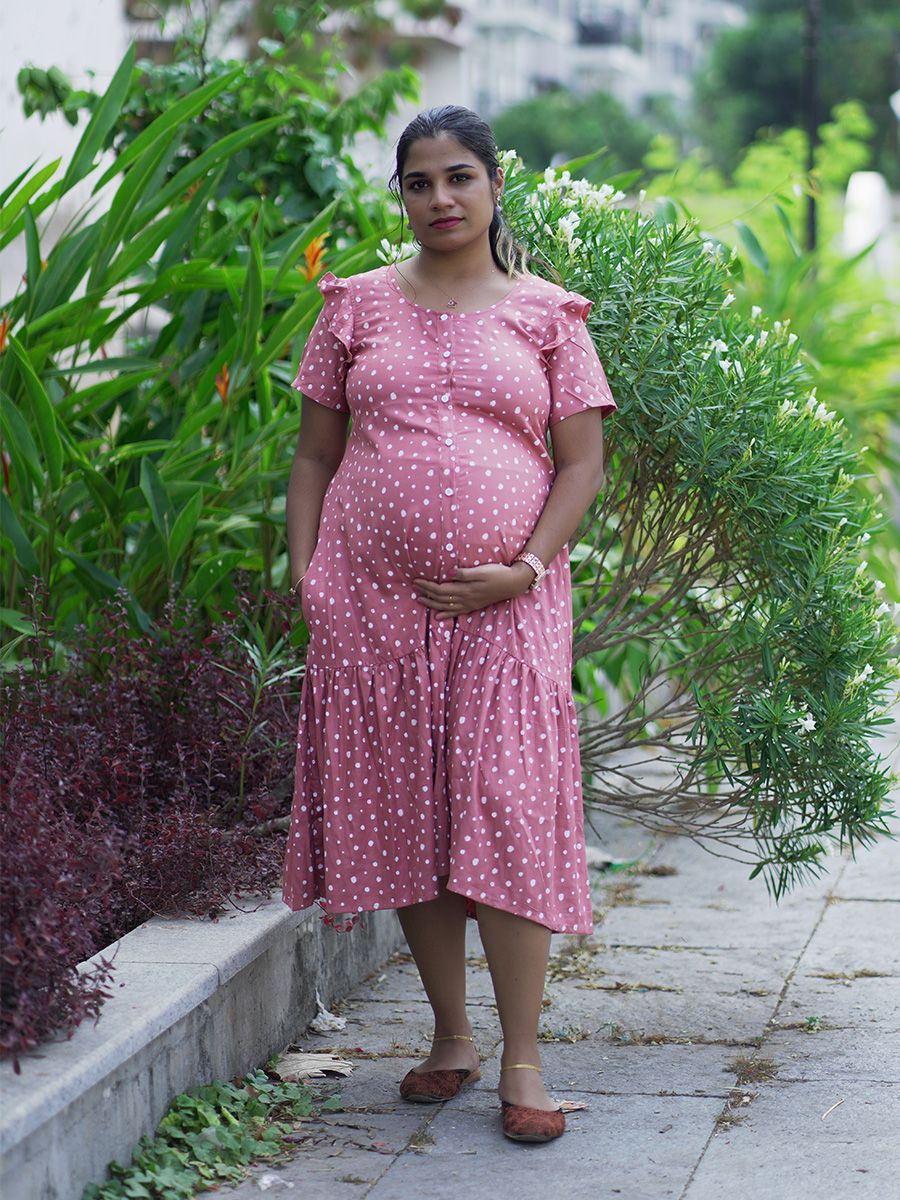 Maternity Short Night Gown- Dola L Brown