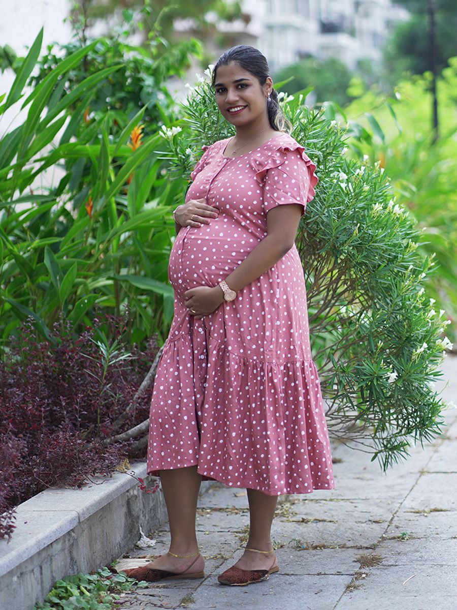 Maternity Short Night Gown- Dola L Brown