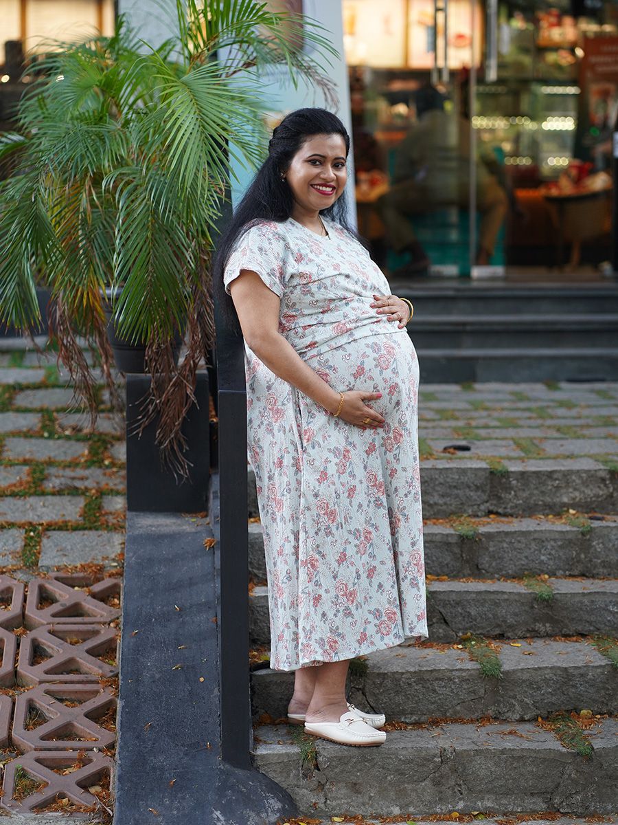 Maternity Knit Gown Phia Pastel Green