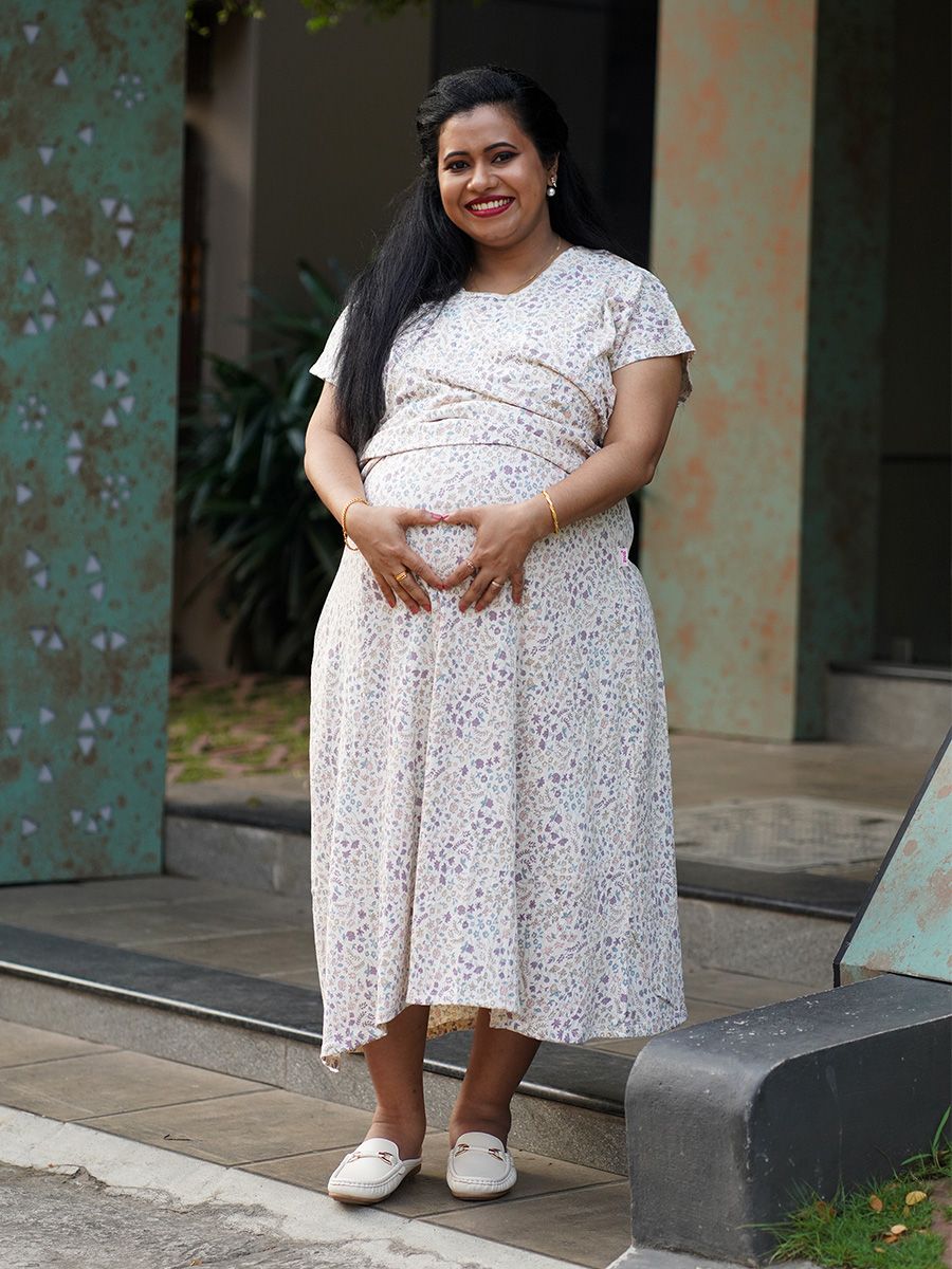 Maternity Knit Gown Phia L Cream