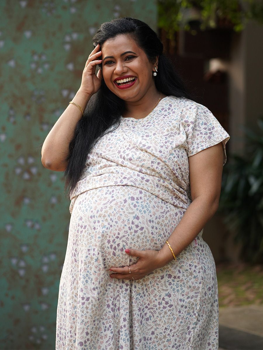 Maternity Knit Gown Phia L Cream