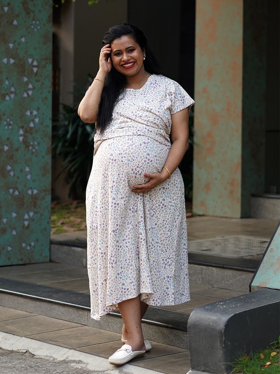 Maternity Knit Gown Phia L Cream