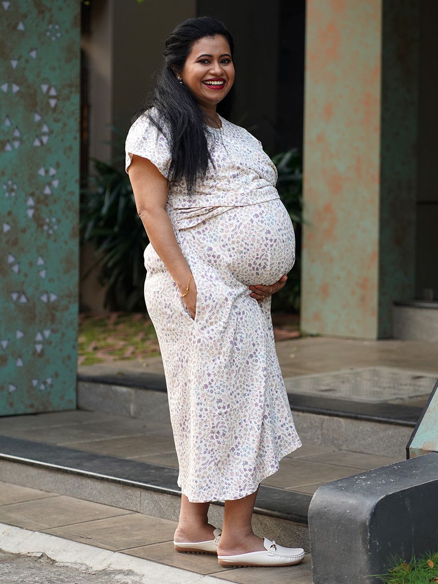 Maternity Knit Gown Phia L Cream