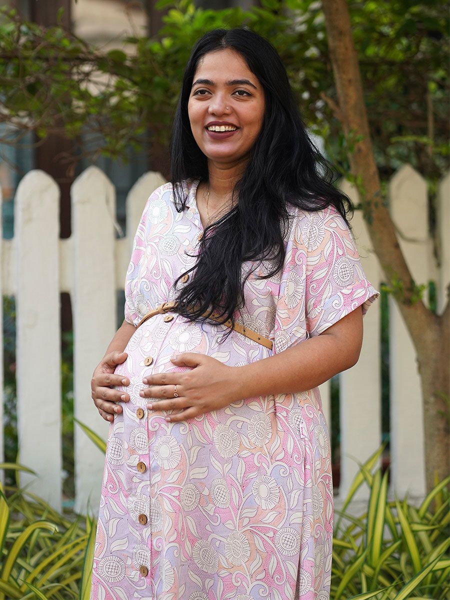 Maternity Midi Dress Stasia Pink