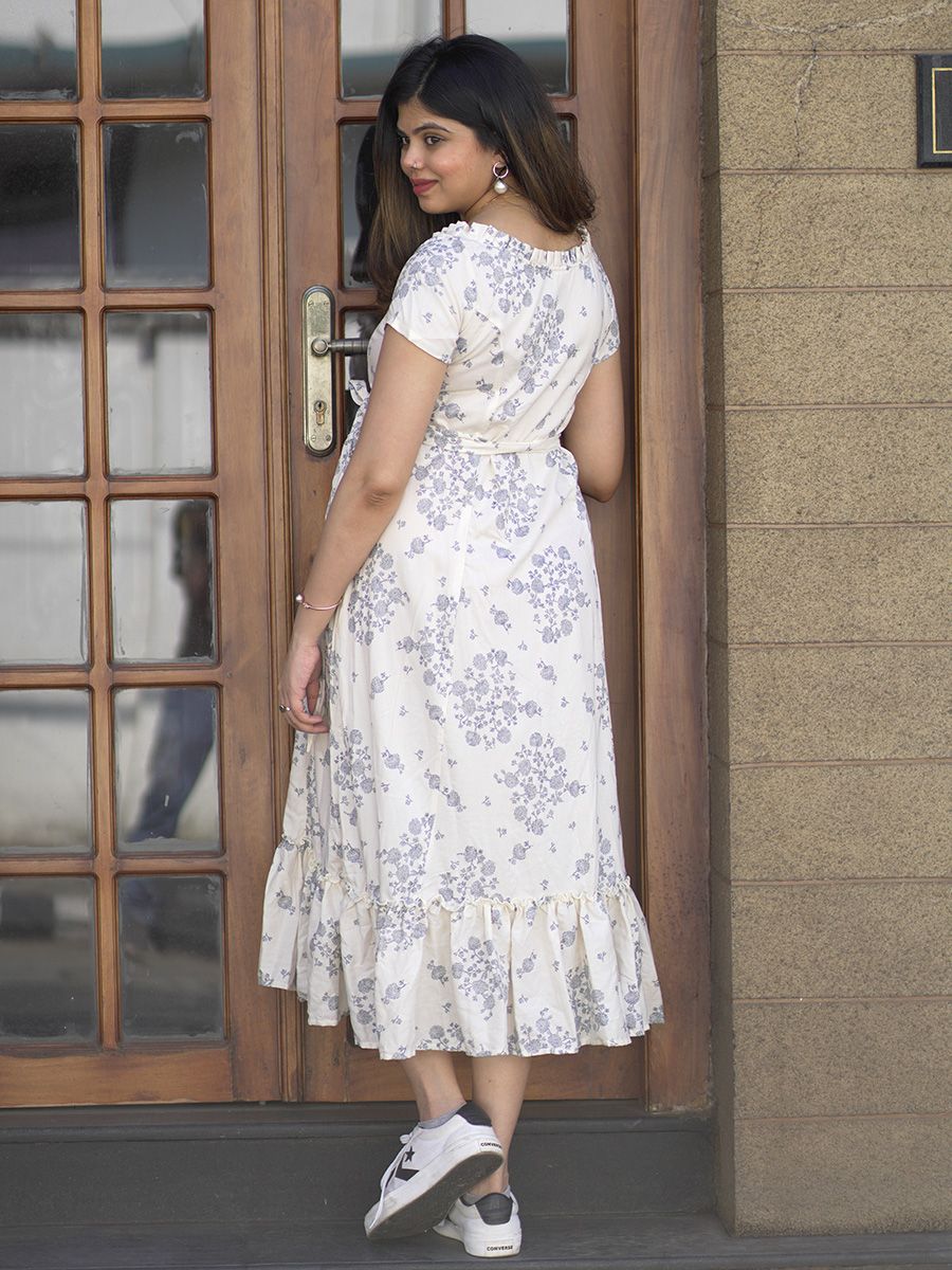 Maternity Short Night Gown- Fabia Cream