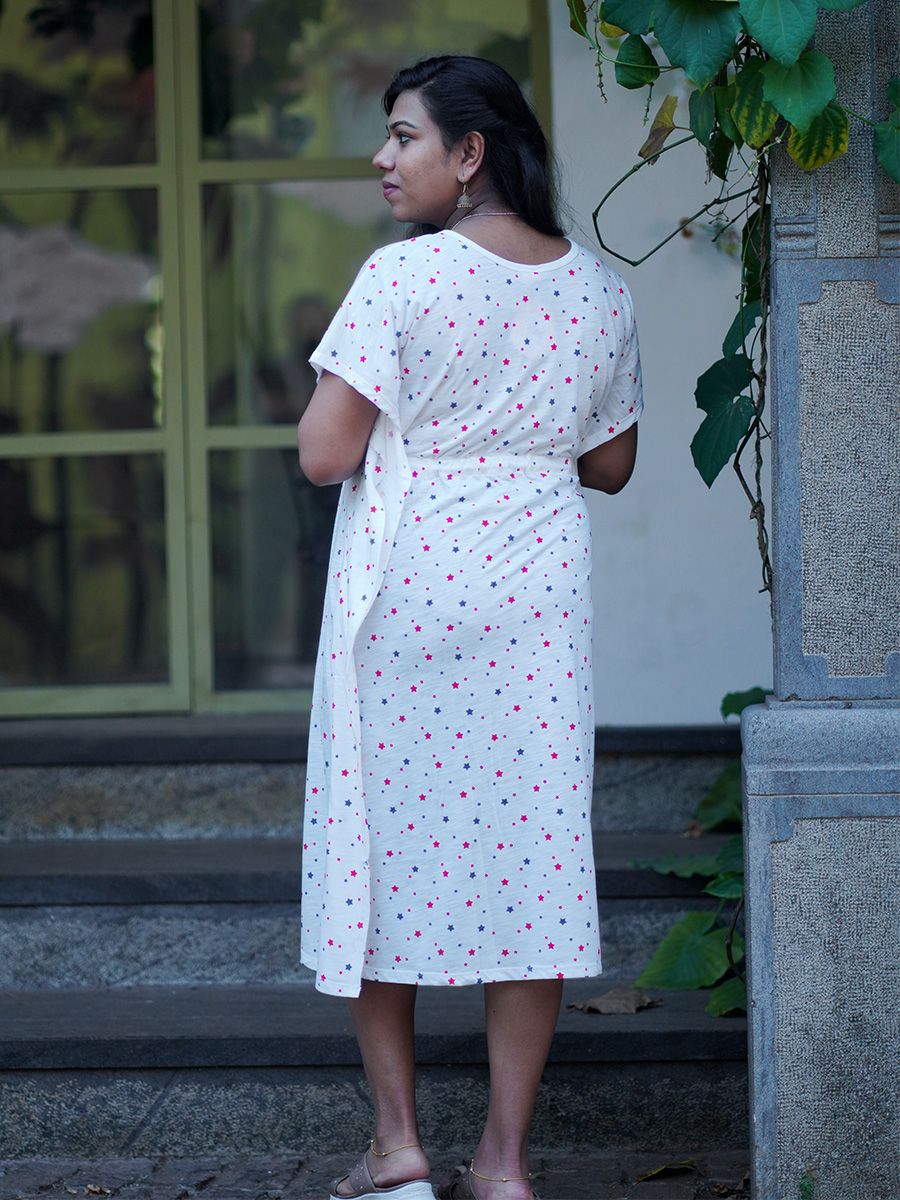 Maternity Knit Short Gown - Kaftan Colour