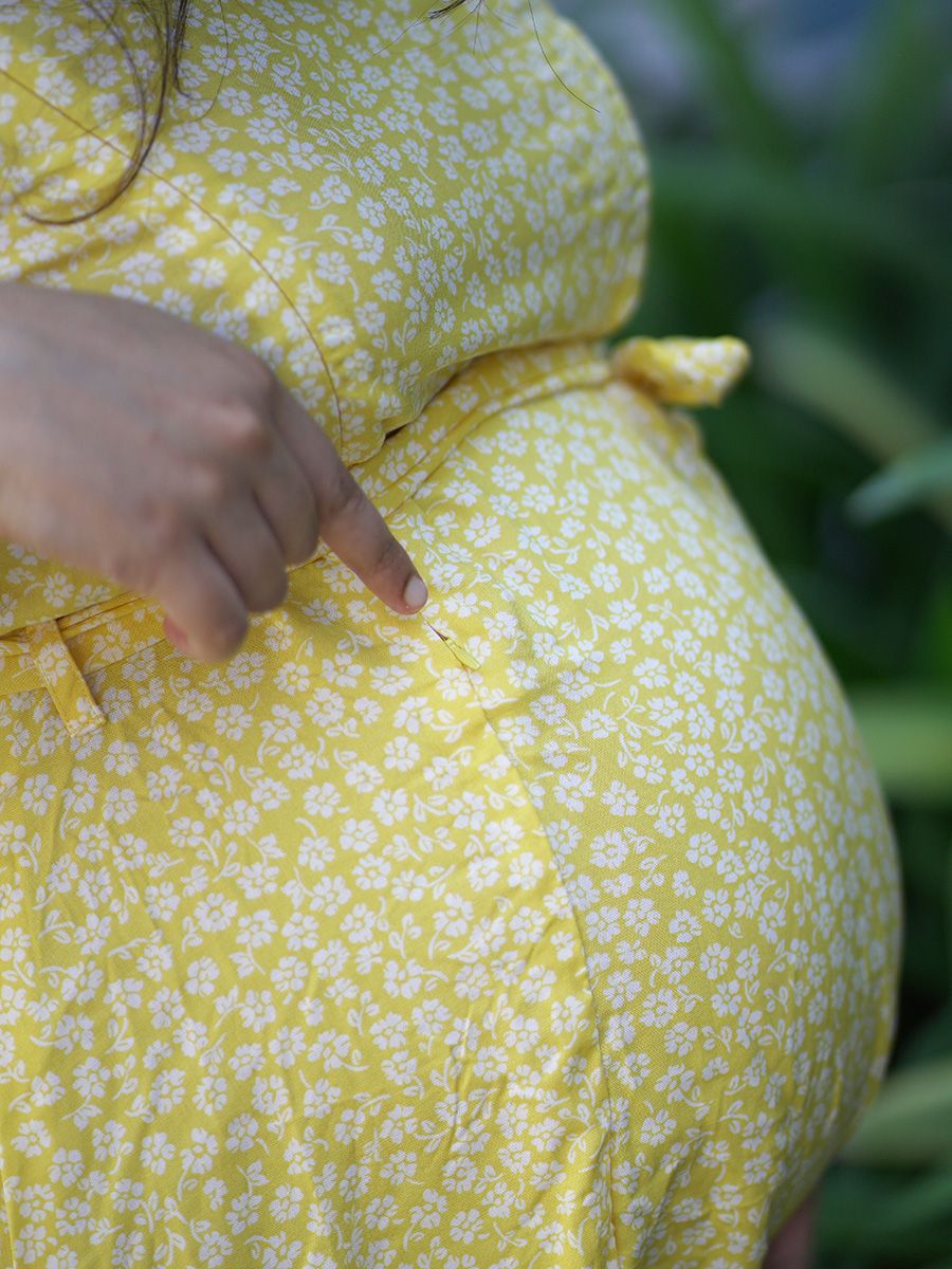 Maternity Short Night Gown- Fabia L Yellow