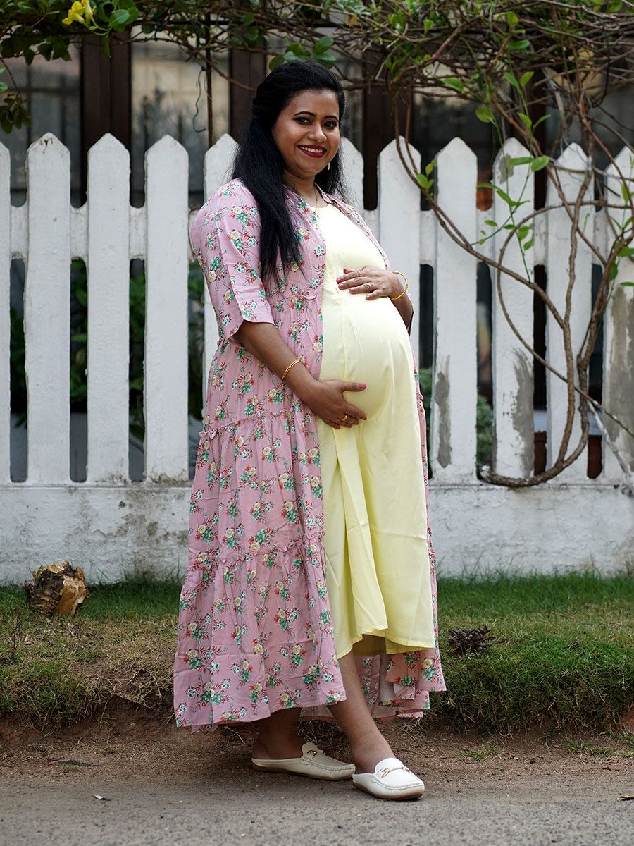 Maternity Sleeveless Dress With Jacket - Olivia Peach