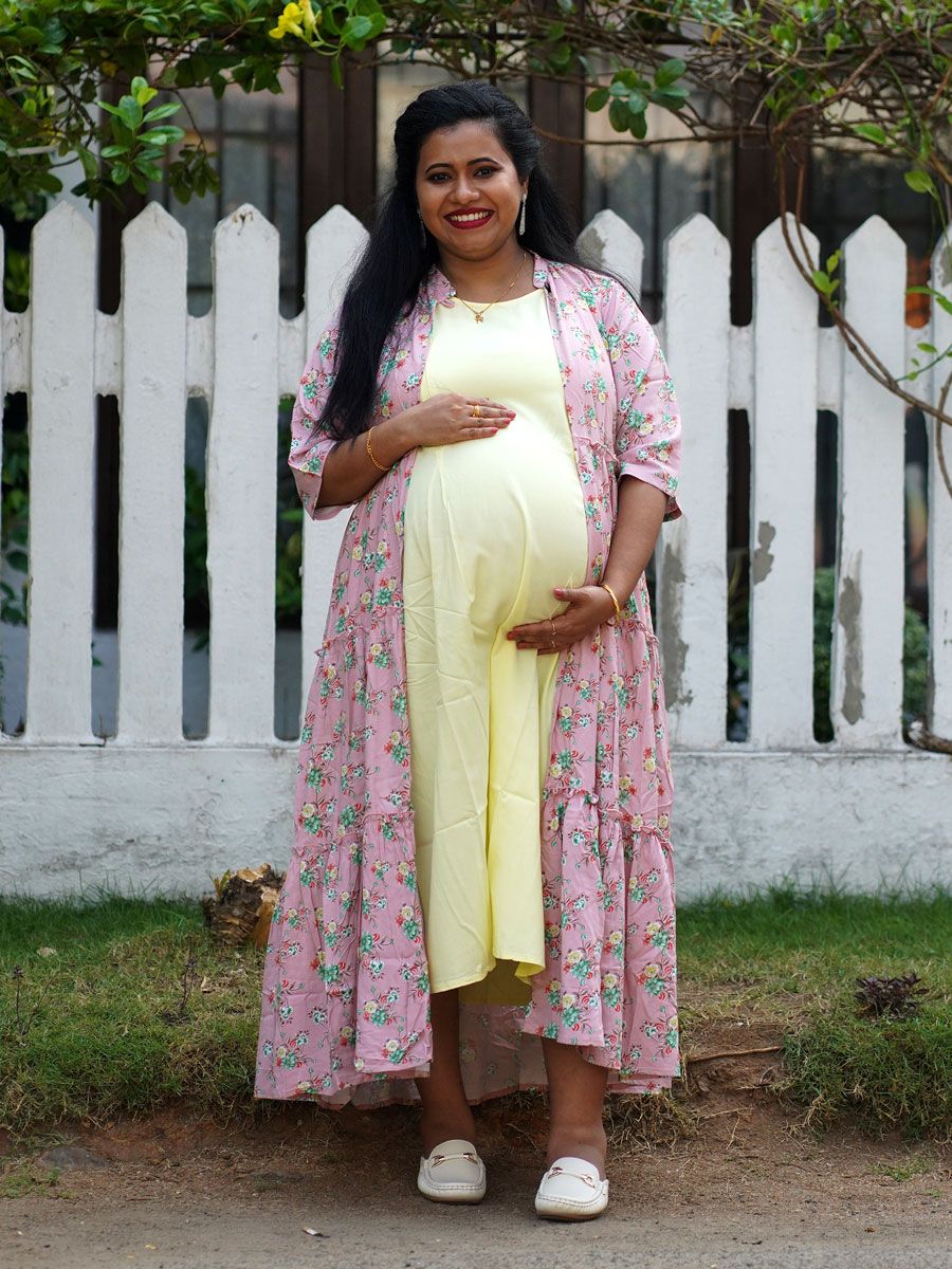 Maternity Sleeveless Dress With Jacket - Olivia Peach