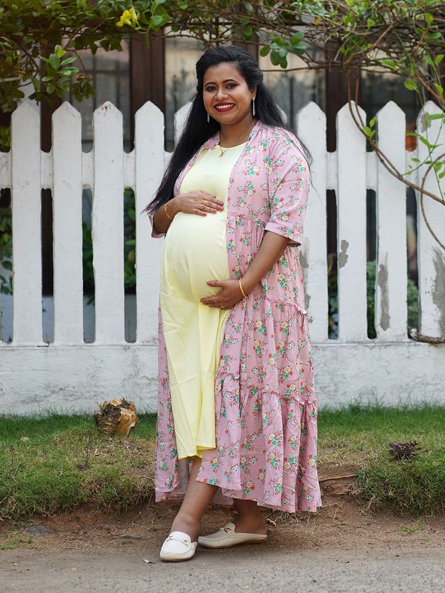 Maternity Sleeveless Dress With Jacket - Olivia Peach