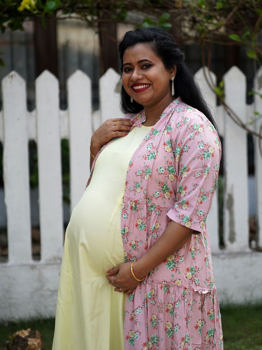 Maternity Sleeveless Dress With Jacket - Olivia Peach