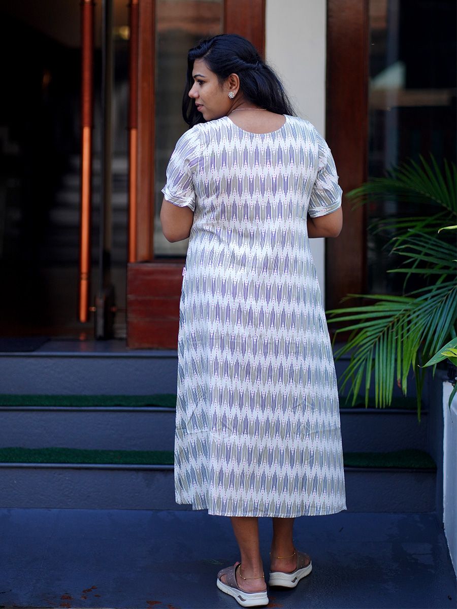 Maternity Short Dress Full Open Zena Off White