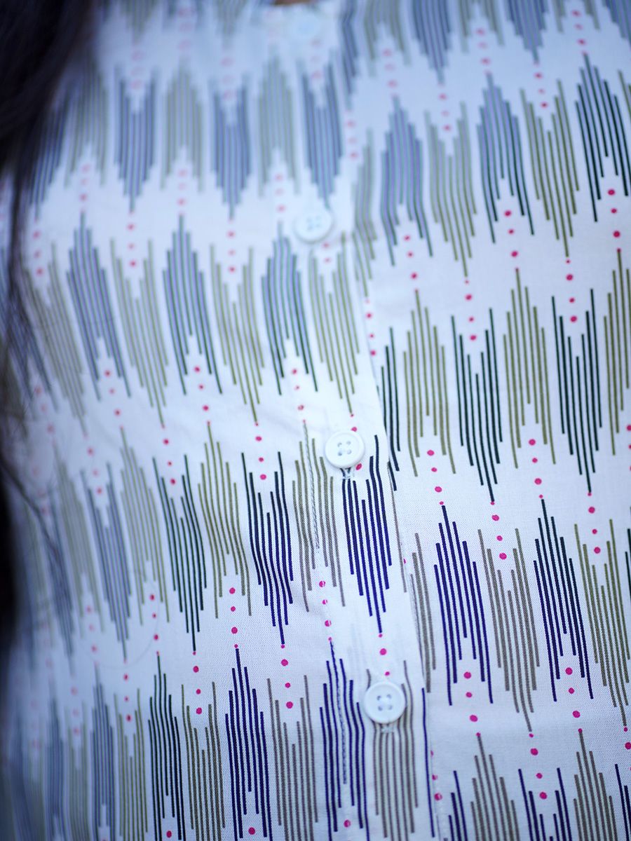 Maternity Short Dress Full Open Zena Off White