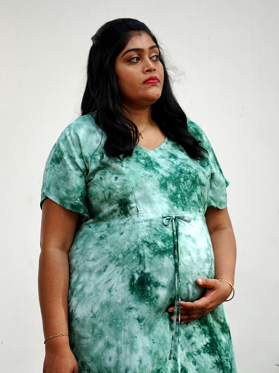 Maternity Kaftan Short Night Gown - Bex D Green