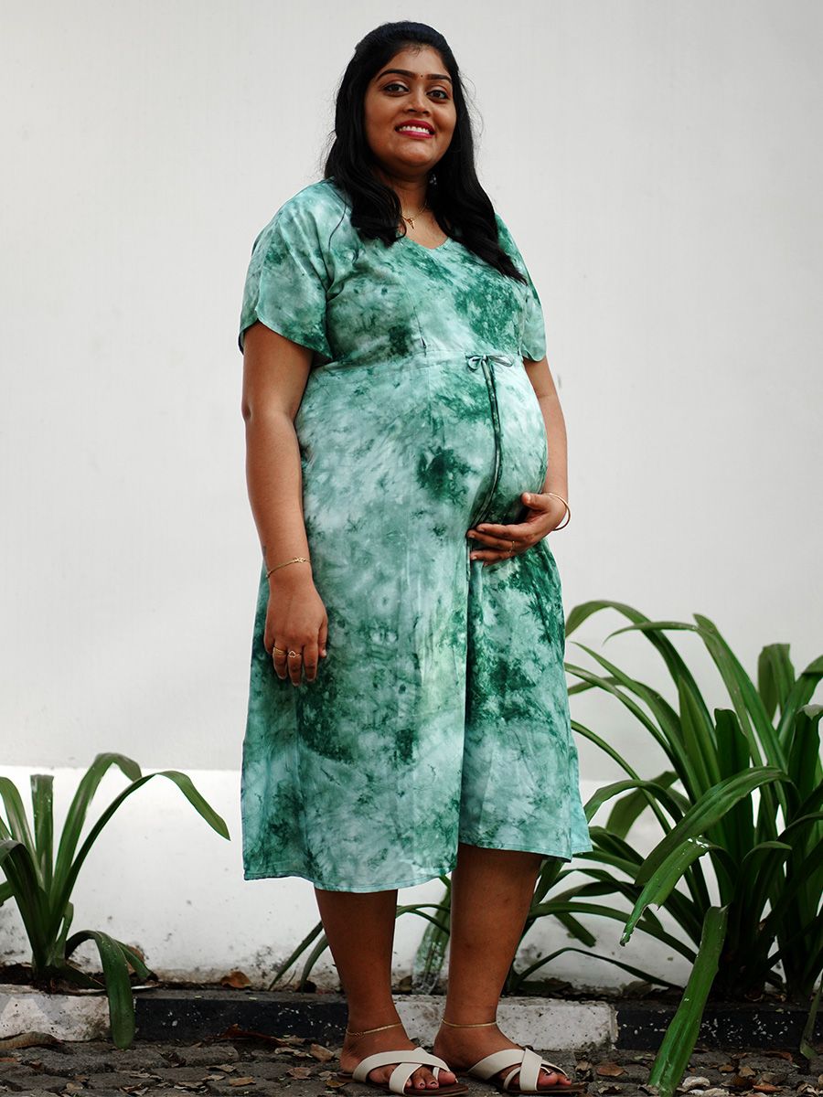Maternity Kaftan Short Night Gown - Bex D Green
