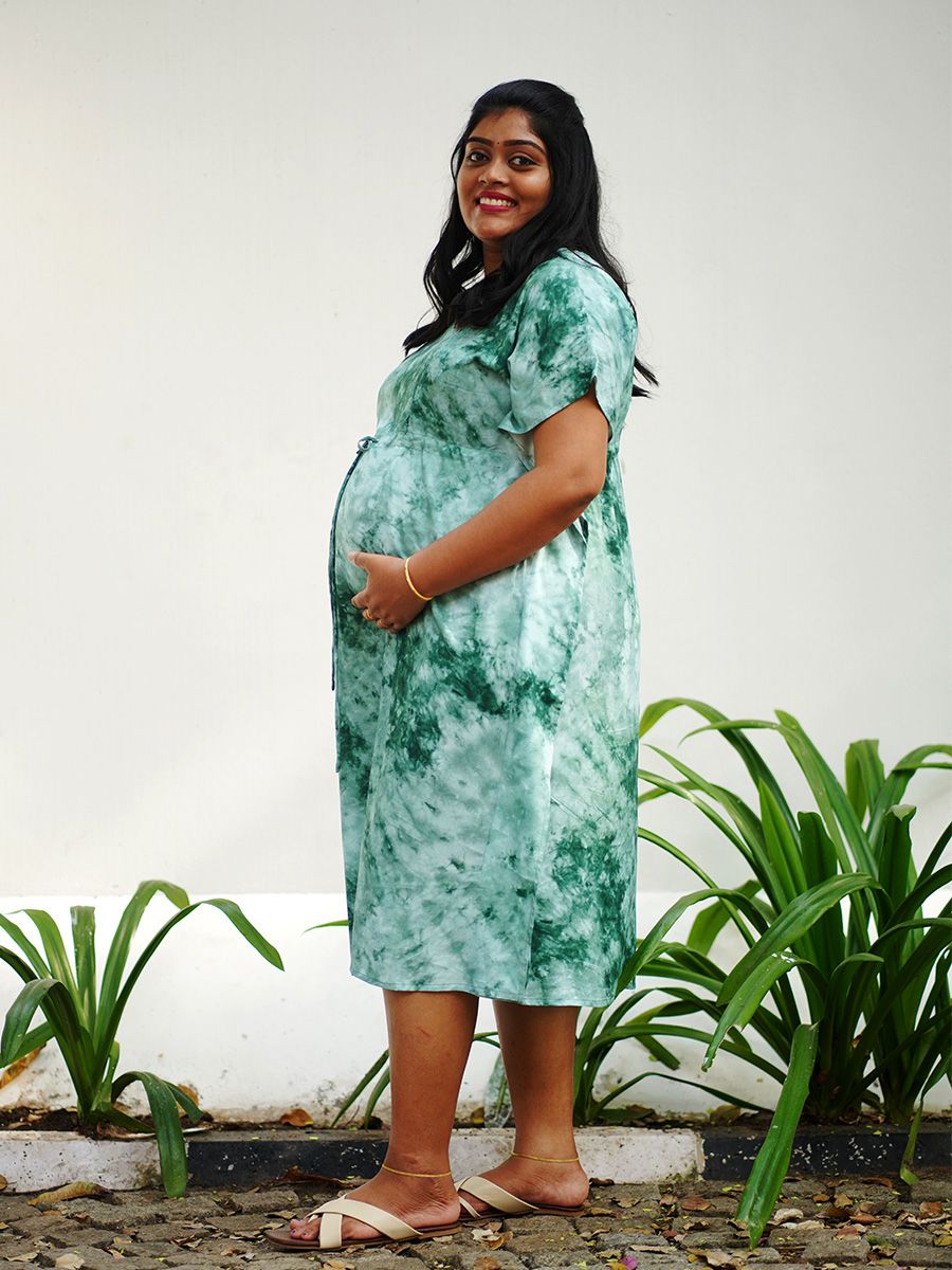 Maternity Kaftan Short Night Gown - Bex D Green