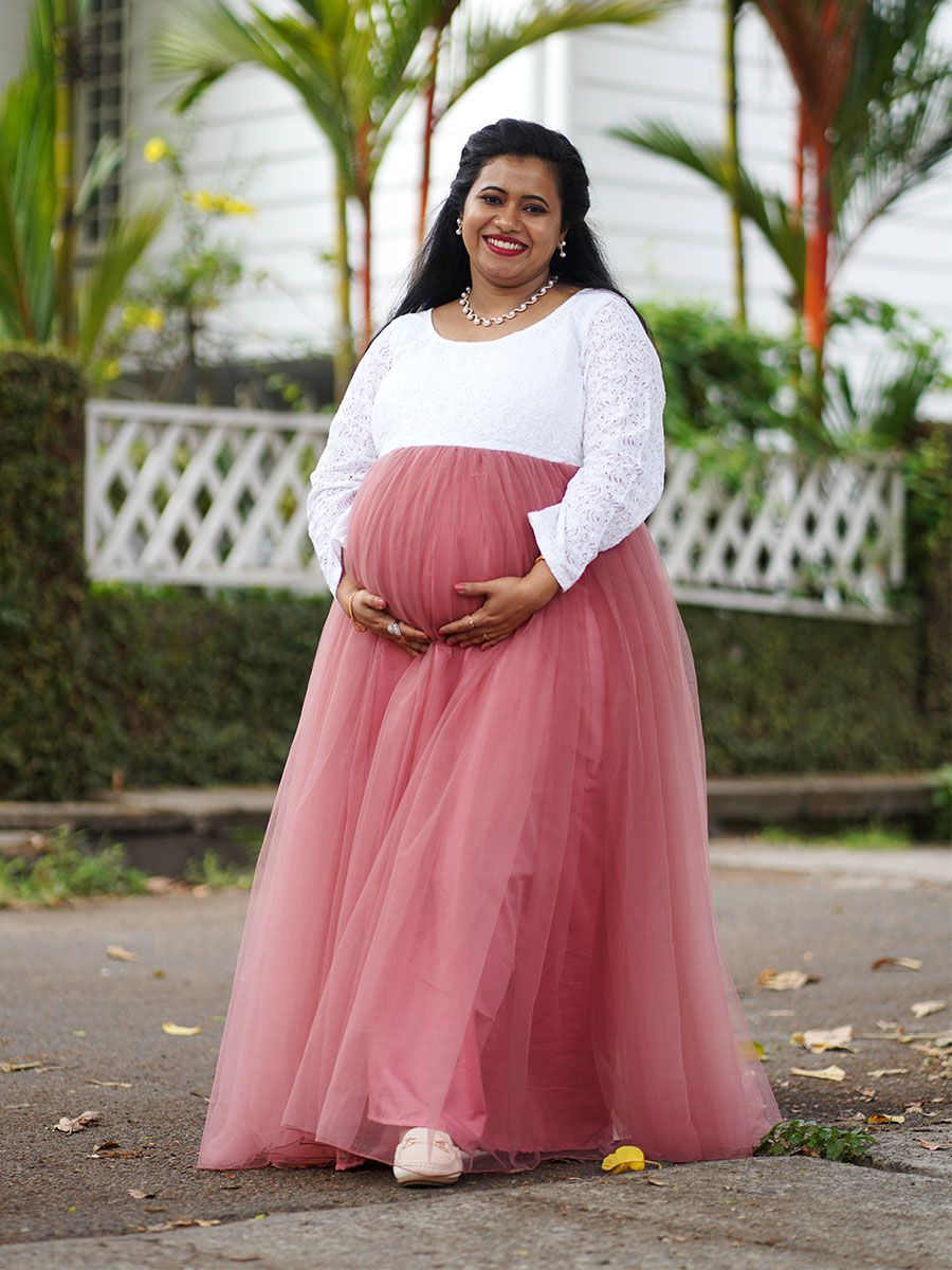 Maternity Baby Shower Crushed Net - Peach