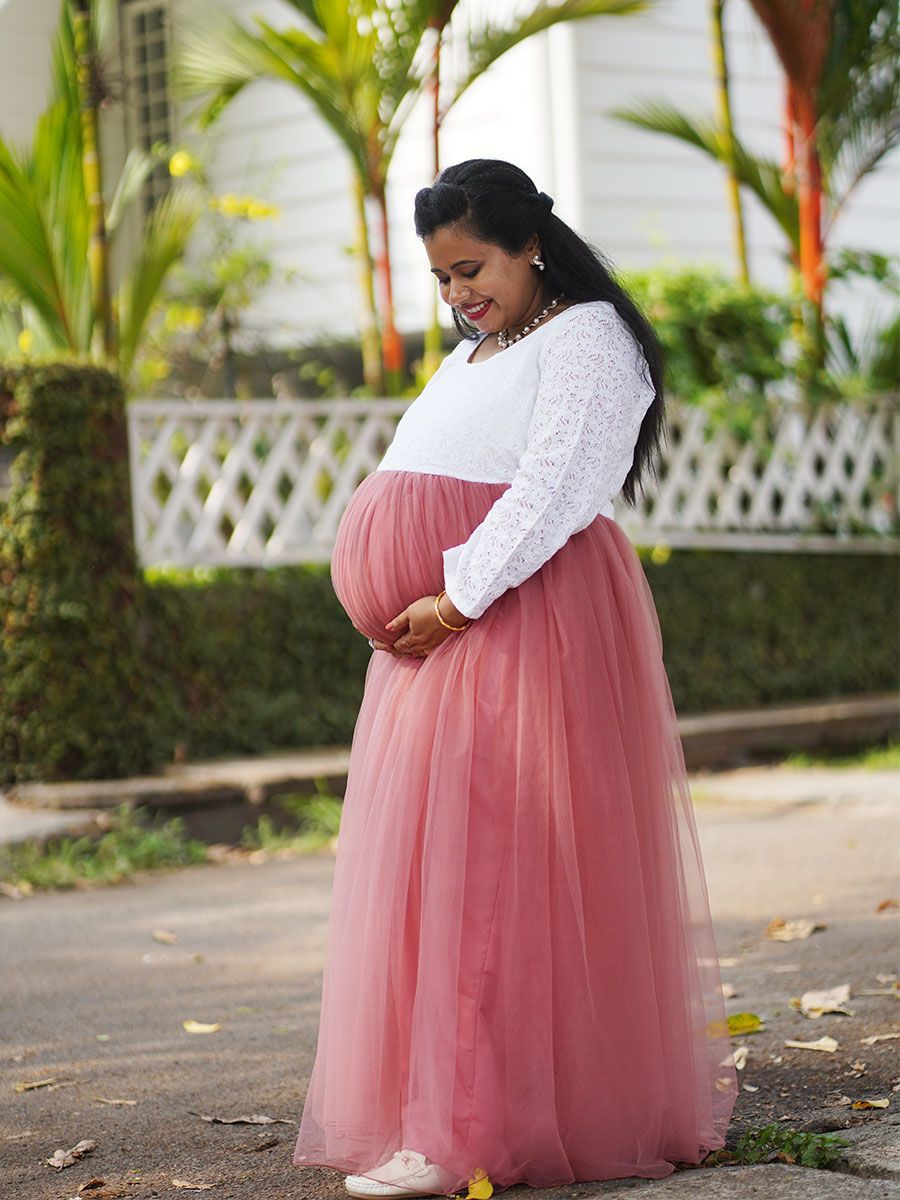 Maternity Baby Shower Crushed Net - Peach