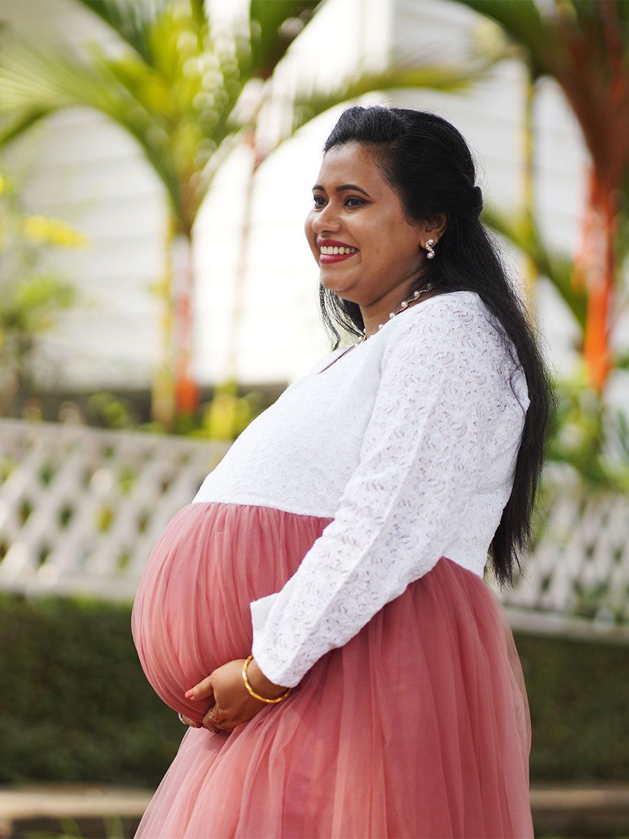 Maternity Baby Shower Crushed Net - Peach