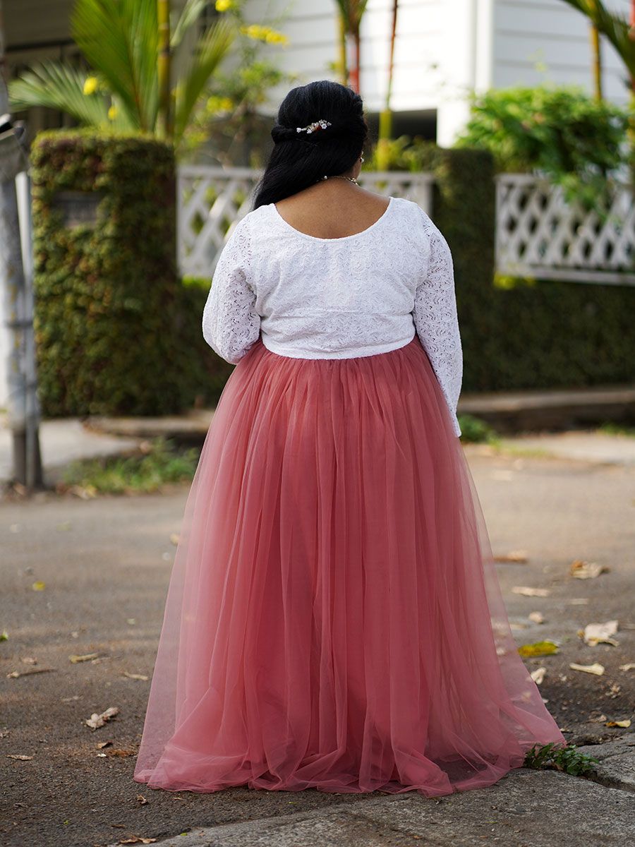 Maternity Baby Shower Crushed Net - Peach