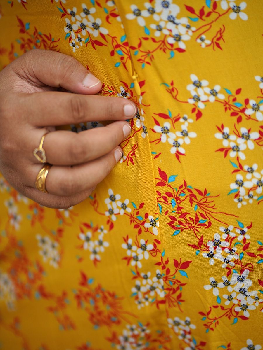 Maternity Short Night Gown Erin D Yellow