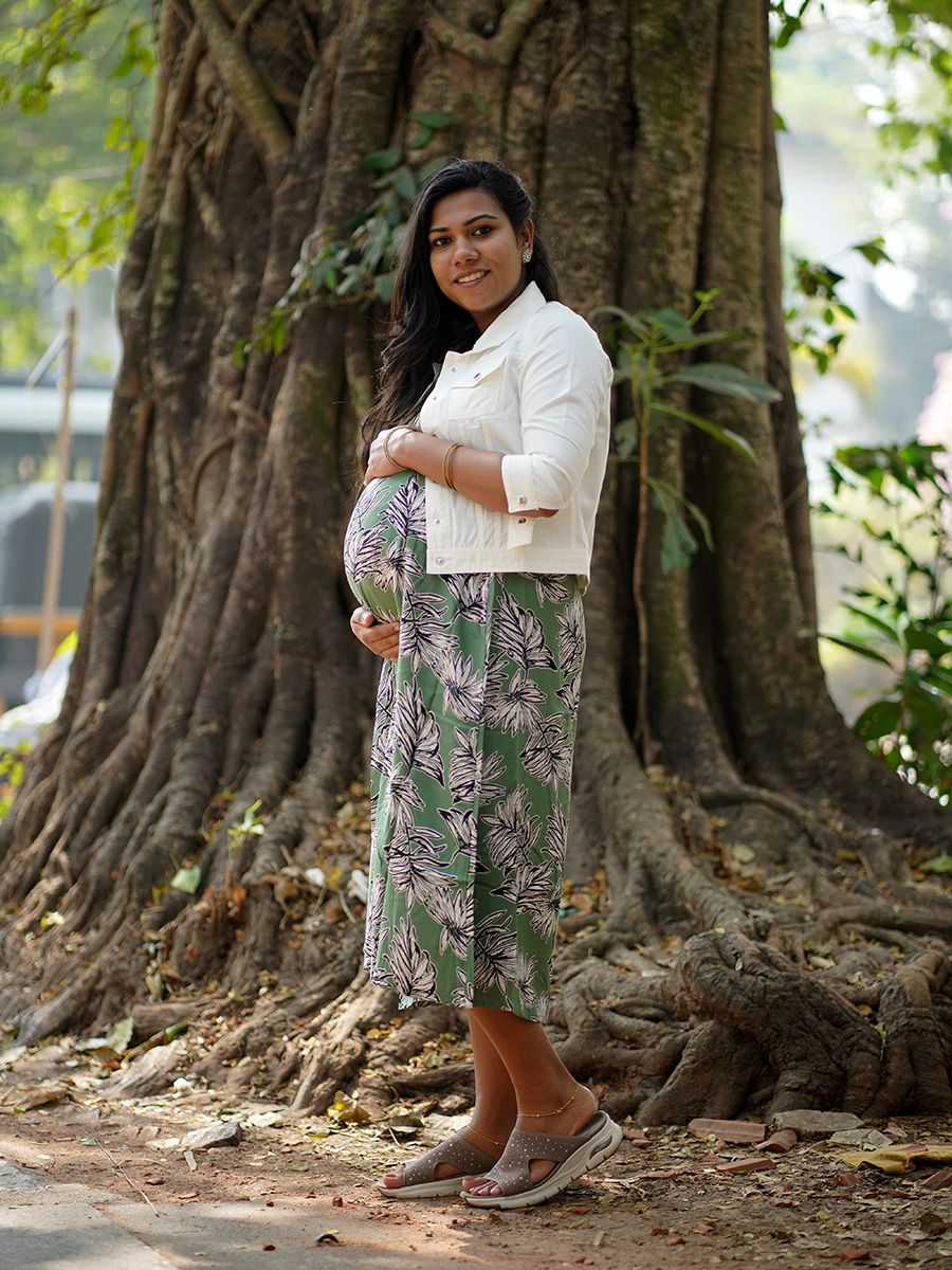 Maternity Sleeveless Dress With Jacket - Olivia Green