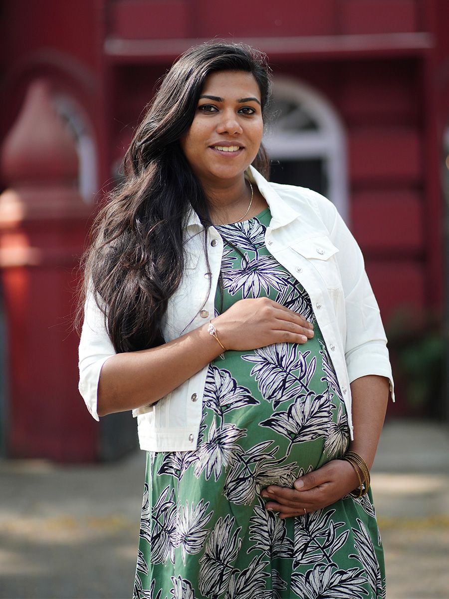 Maternity Sleeveless Dress With Jacket - Olivia Green