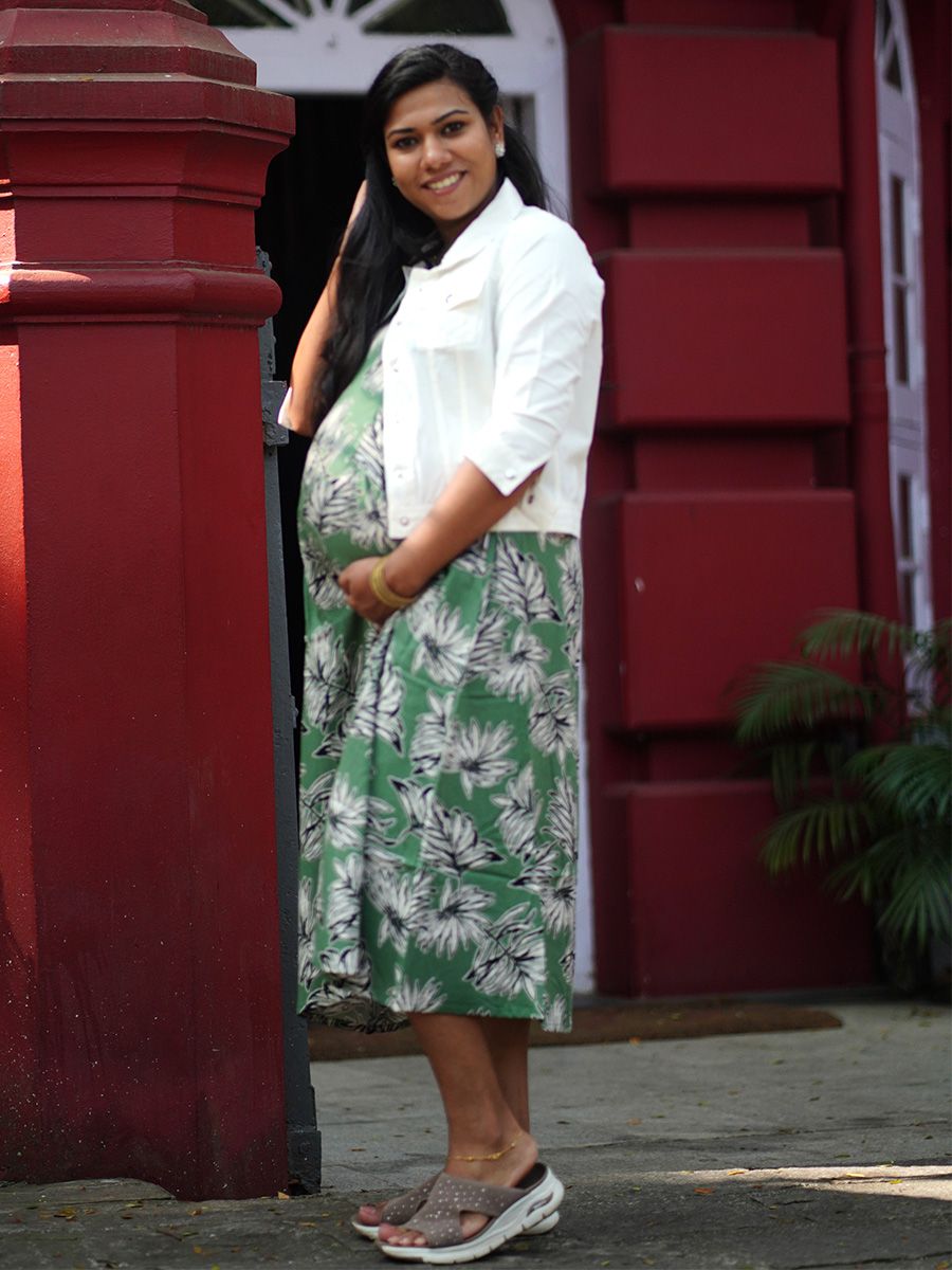Maternity Sleeveless Dress With Jacket - Olivia Green