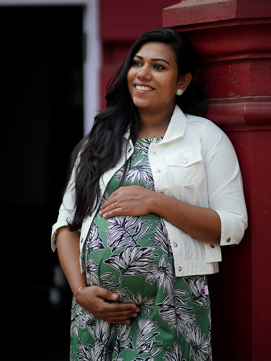 Maternity Sleeveless Dress With Jacket - Olivia Green