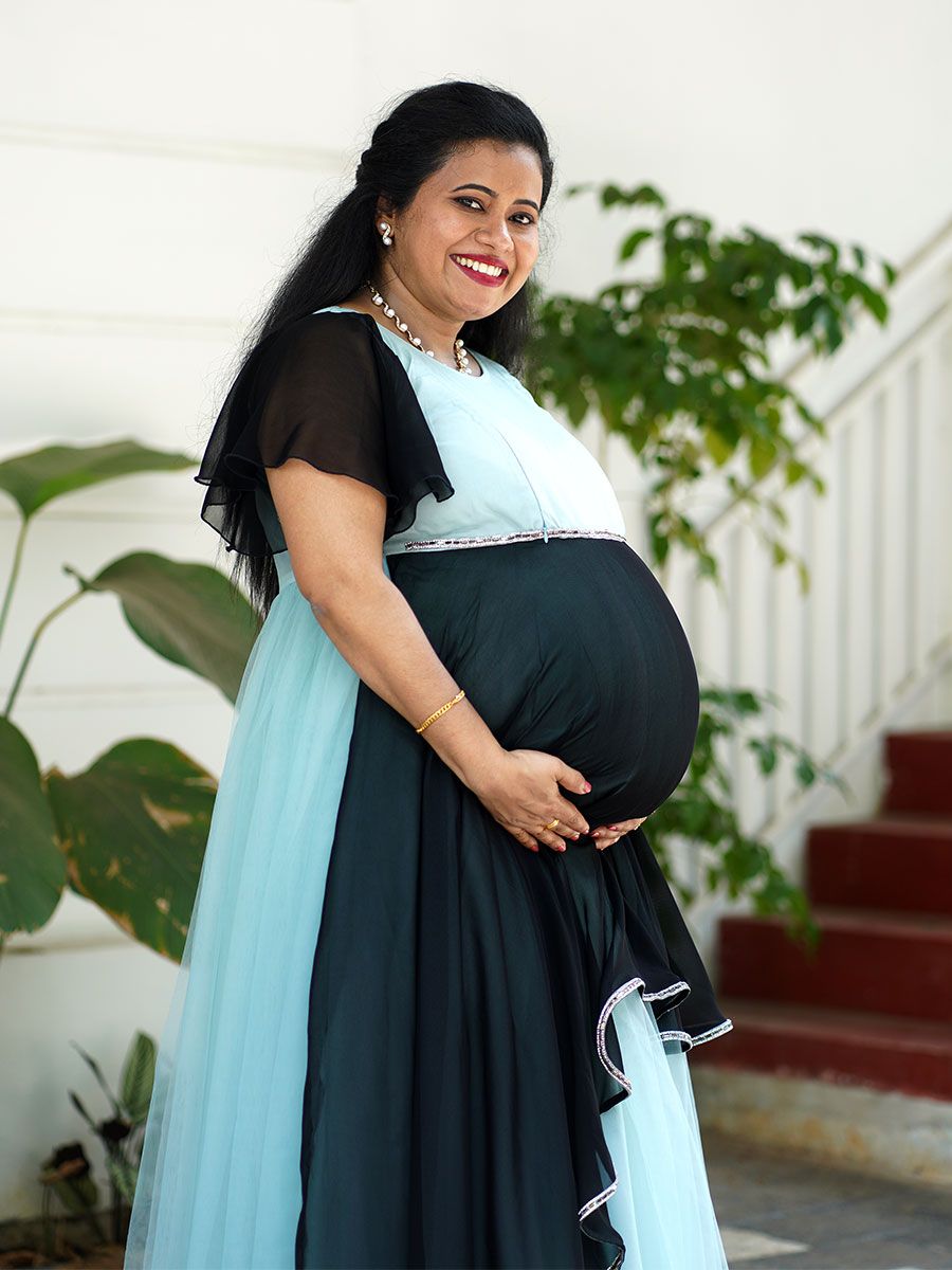 Maternity Baby Shower Aqua Blue Net