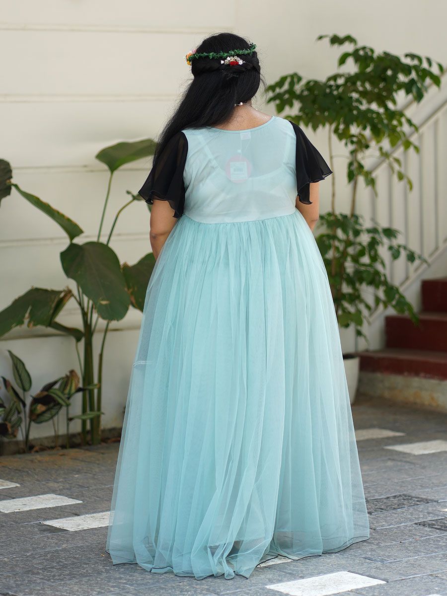 Maternity Baby Shower Aqua Blue Net