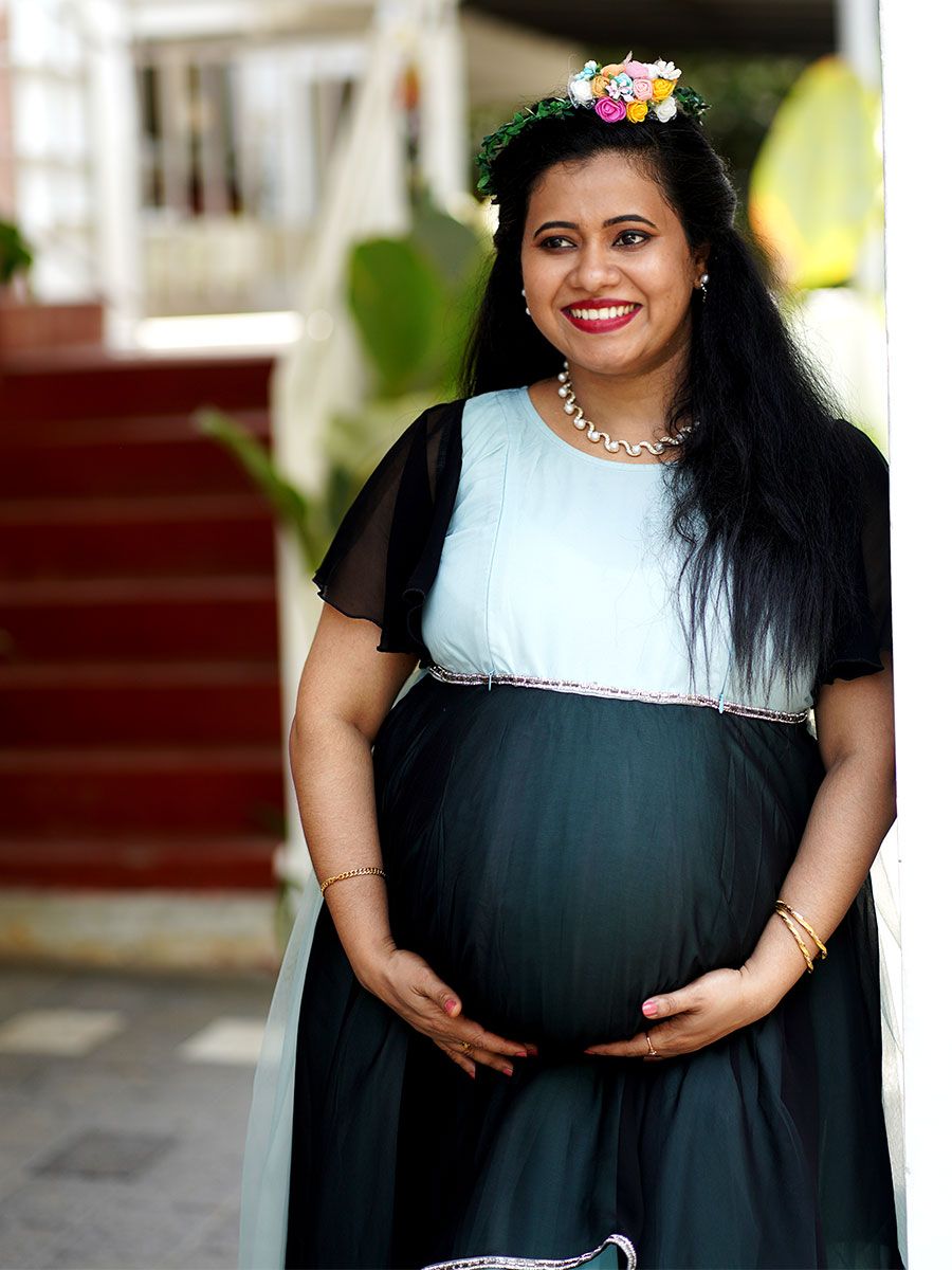 Maternity Baby Shower Aqua Blue Net